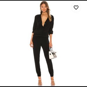 Monrow Crepe Long Sleeve Jumpsuit